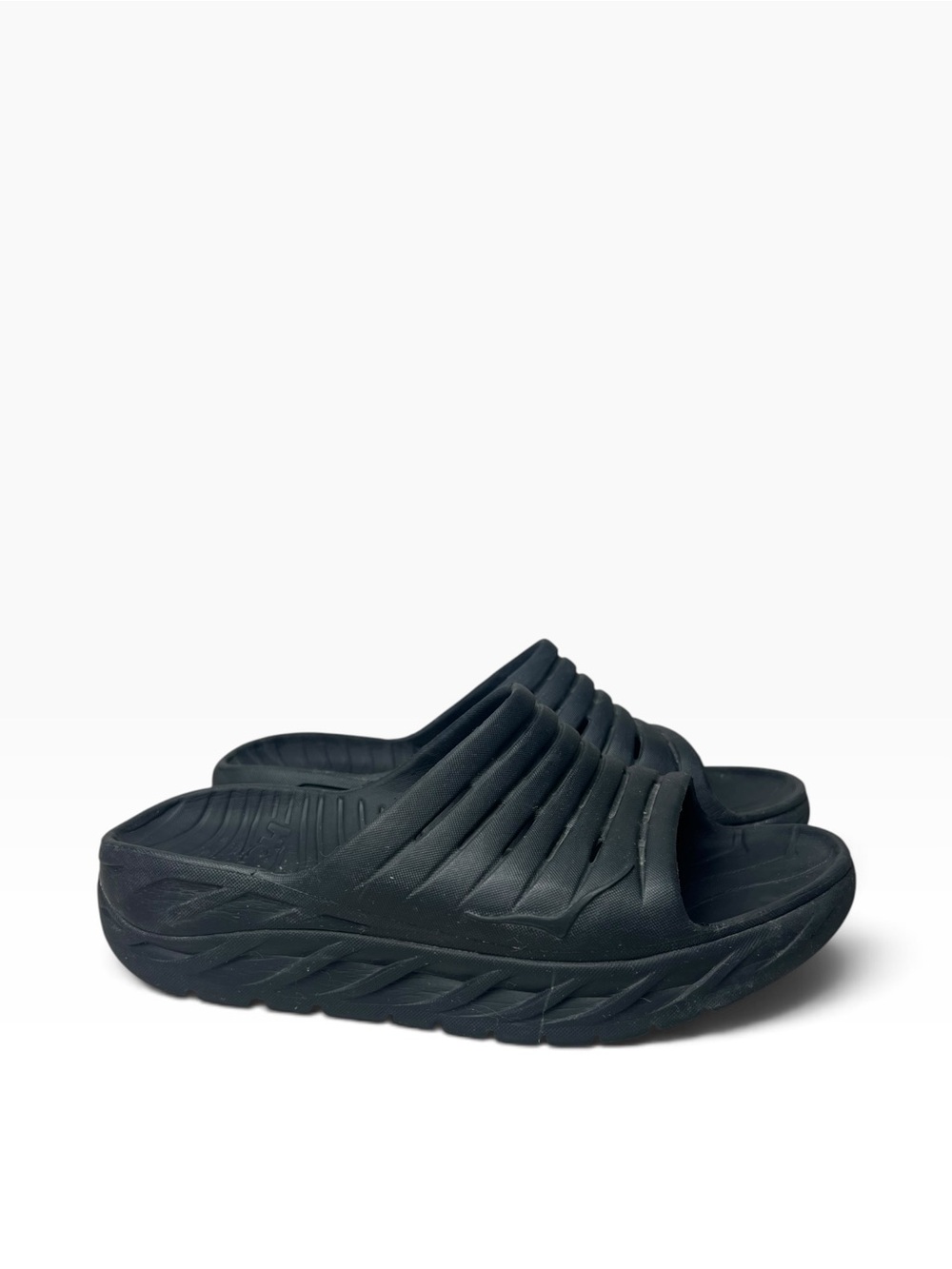 Hoka One One Ora Recovery Black Slide Sandals W9/M7
